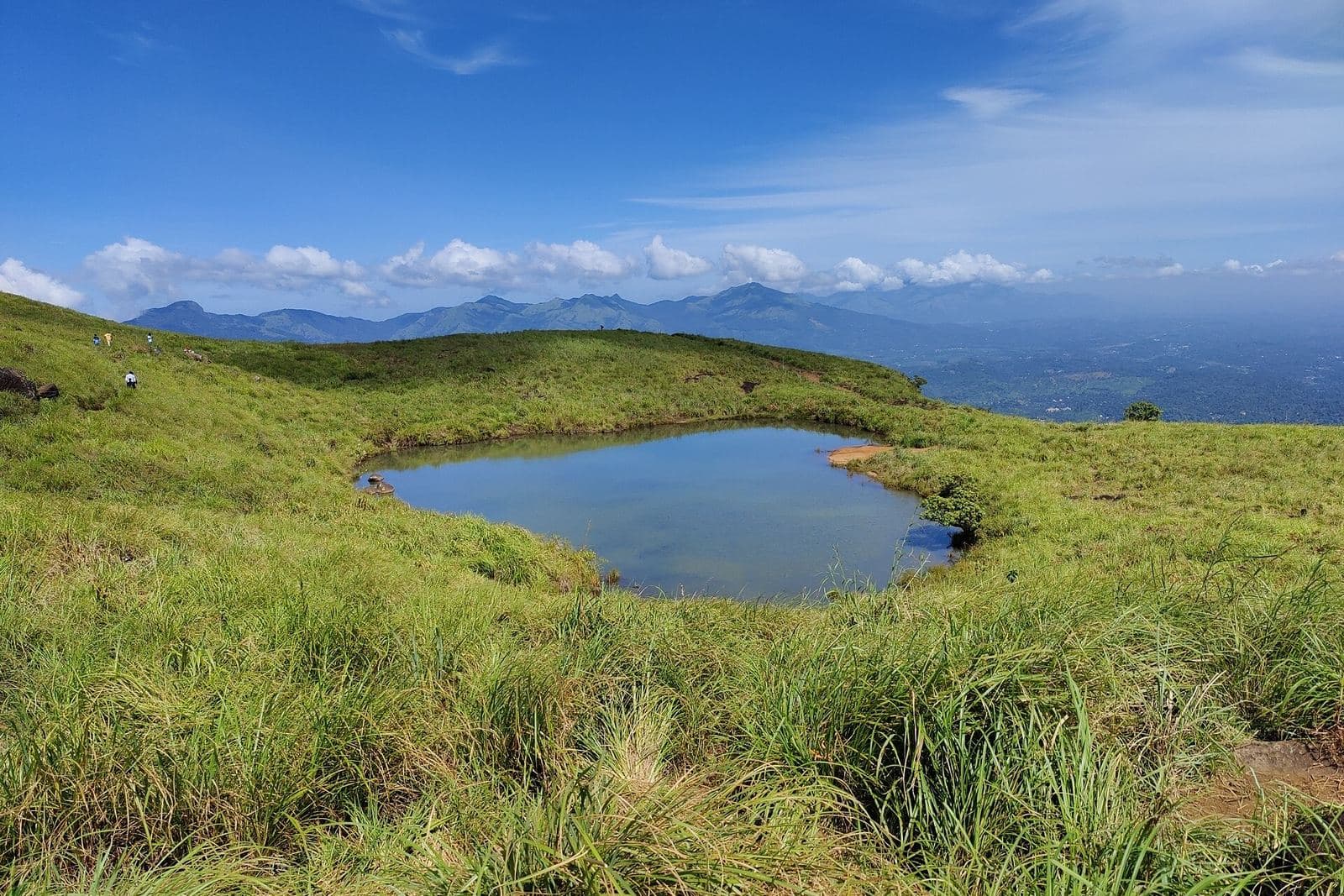 Heart-shaped lake on Chembra Peak, Wayanad